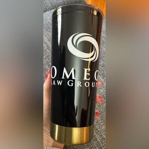 NWT Omega Black travel mug Tumbler with lid for cold and hot drinks, size 16 oz